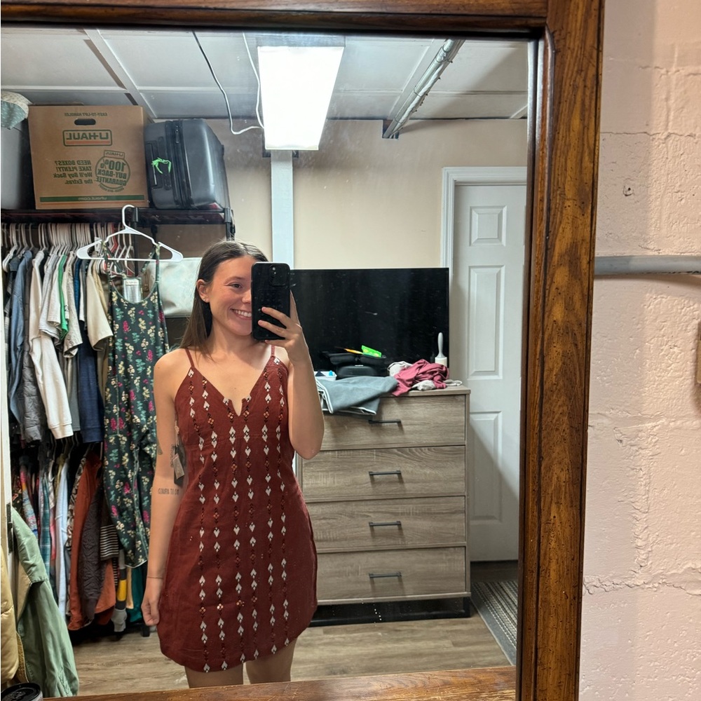 Rust colored- mini dress - SO cute